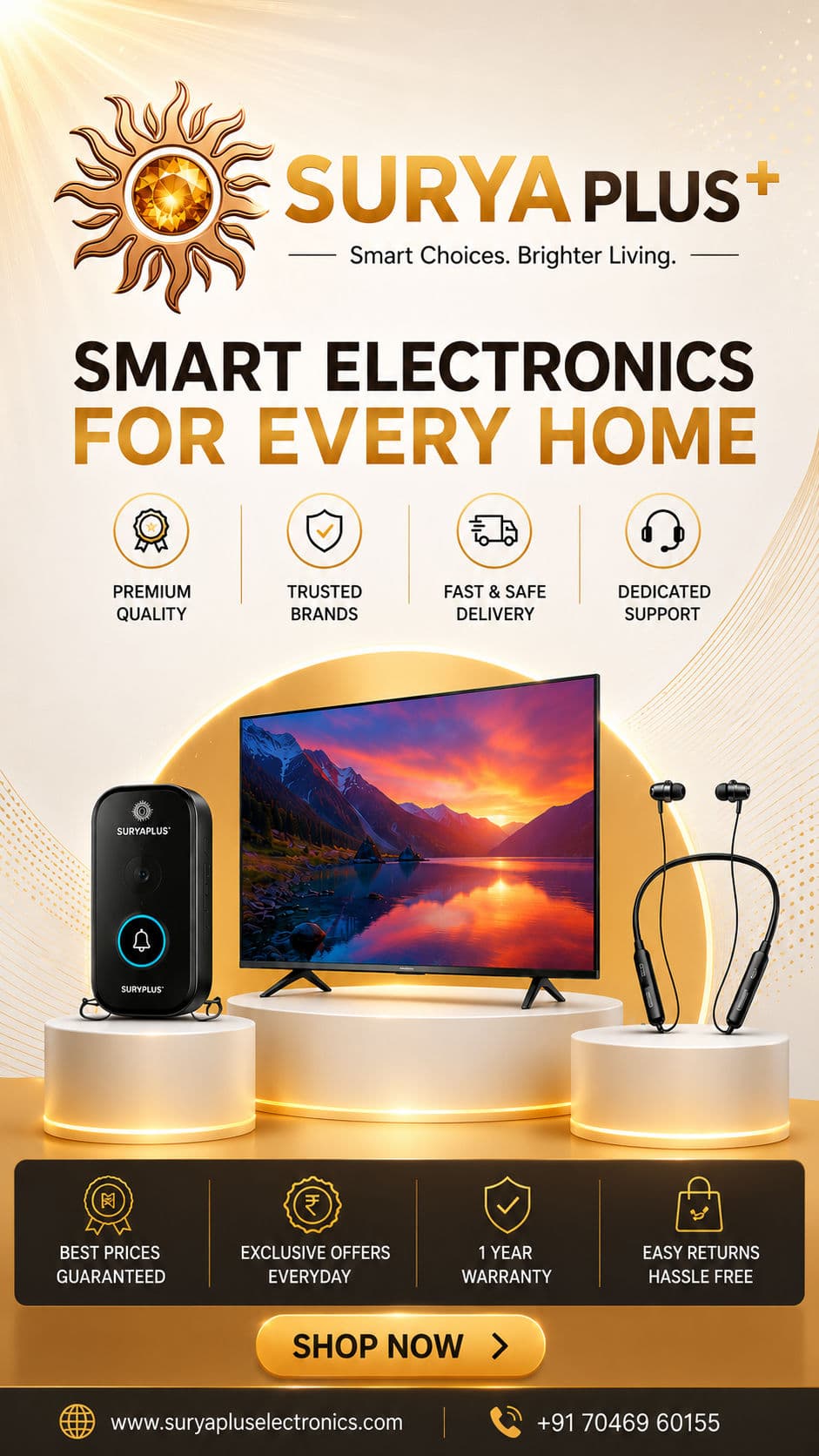 Surya Plus — Smart electronics for every home. Premium quality, trusted brands, and fast delivery.